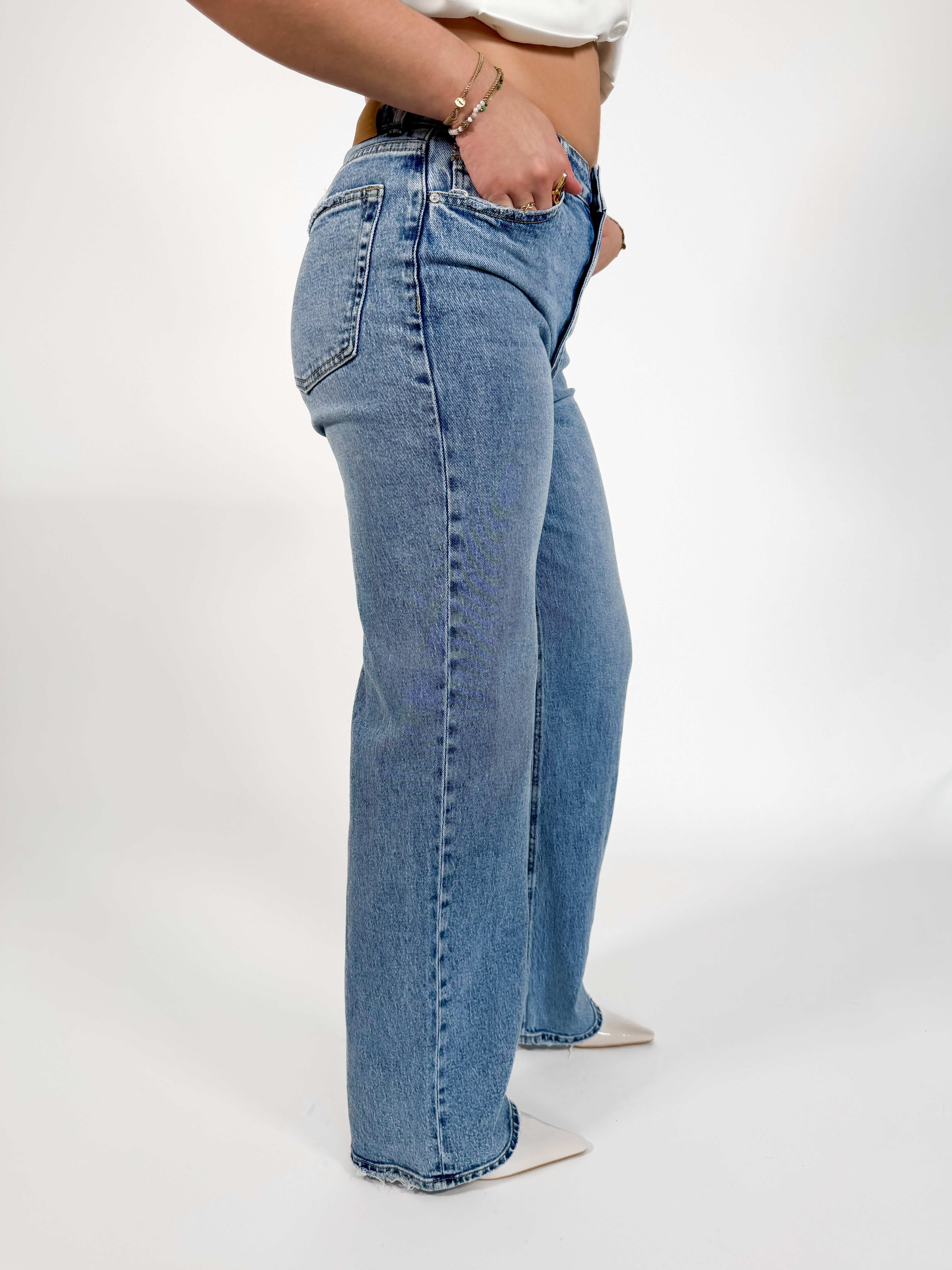Serene Cove™ | Stretch - Ayla wide jeans washed denim