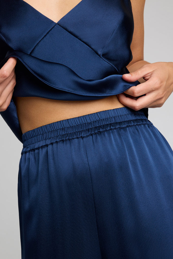 Serene Cove™ | Eclipse Silk Track Pant in Navy