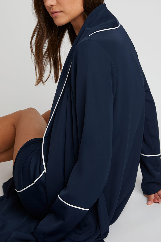 Serene Cove™ | Supreme Klassieke Badjas in Navy