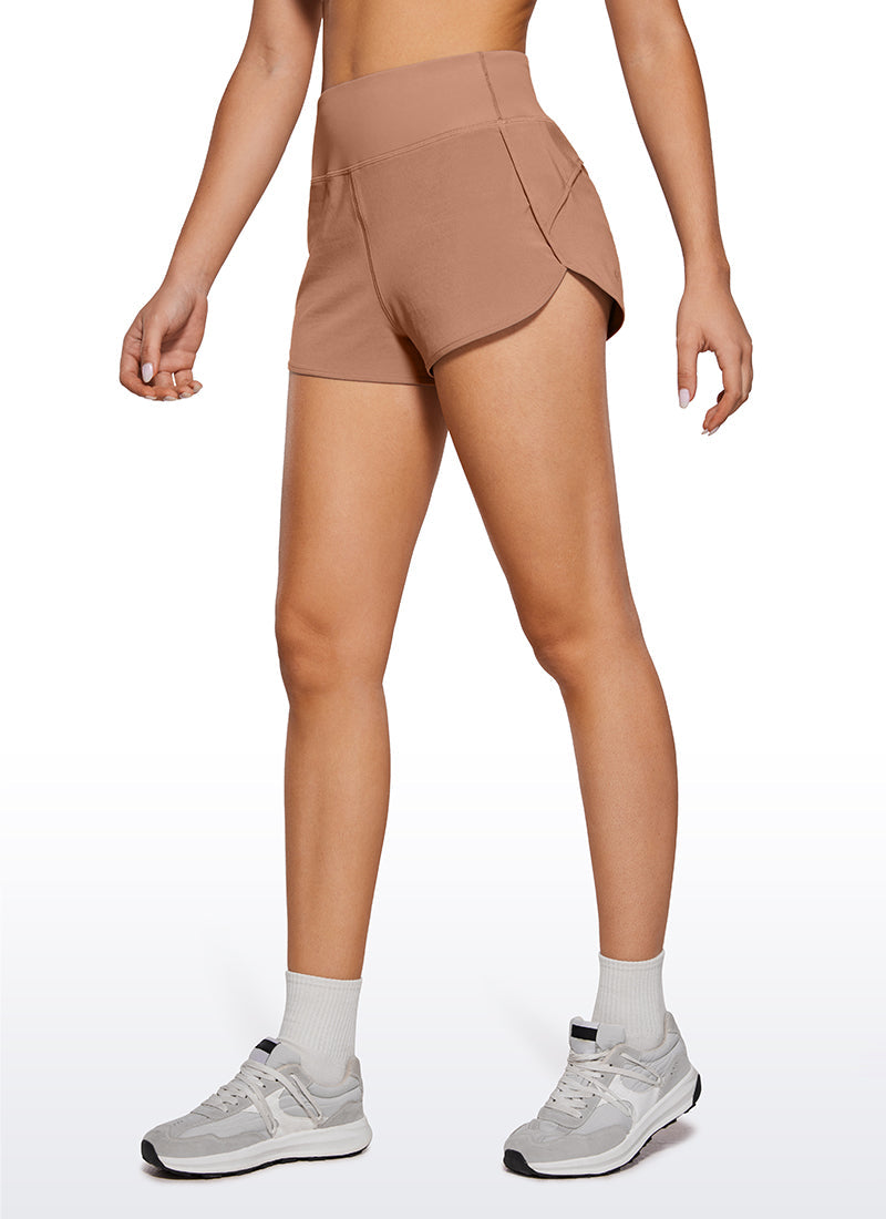 Serene Cove™ | Feathery-Fit Zachte High Rise Gevoerde Korte Broek met Platte Taille 2.5''