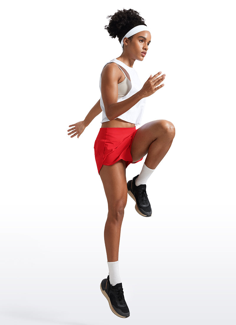 Serene Cove™ | Feathery-Fit Zachte Mid-Rise Gevoerde Korte Broek met Achter Rits Zak 4''