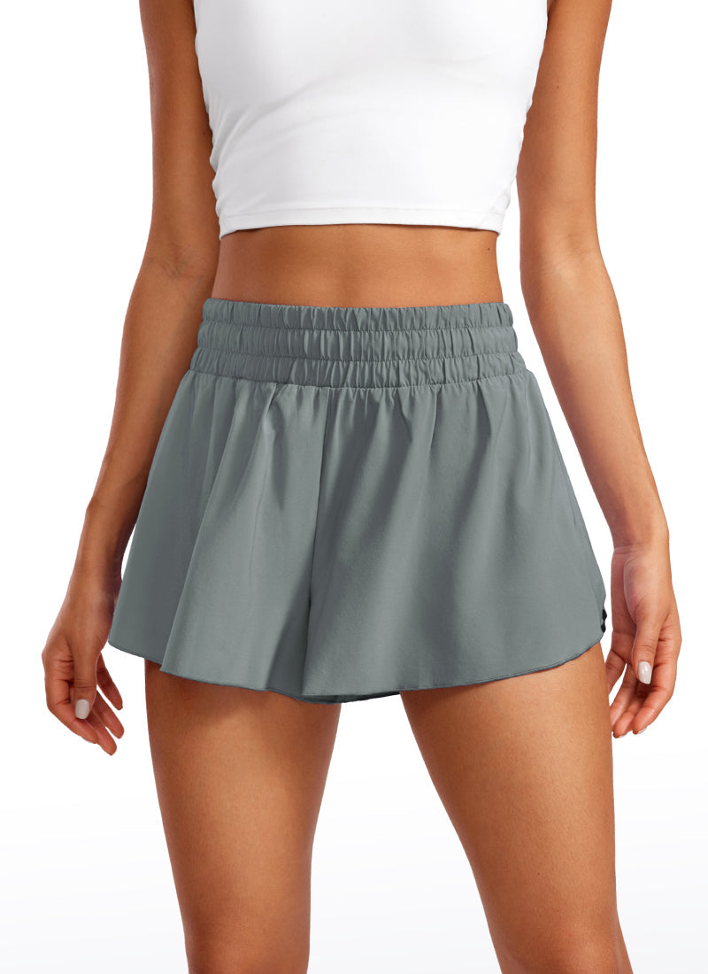 Serene Cove™ | Feathery-Fit Zachte High Waisted 2 in 1 Flowy Shorts 3''