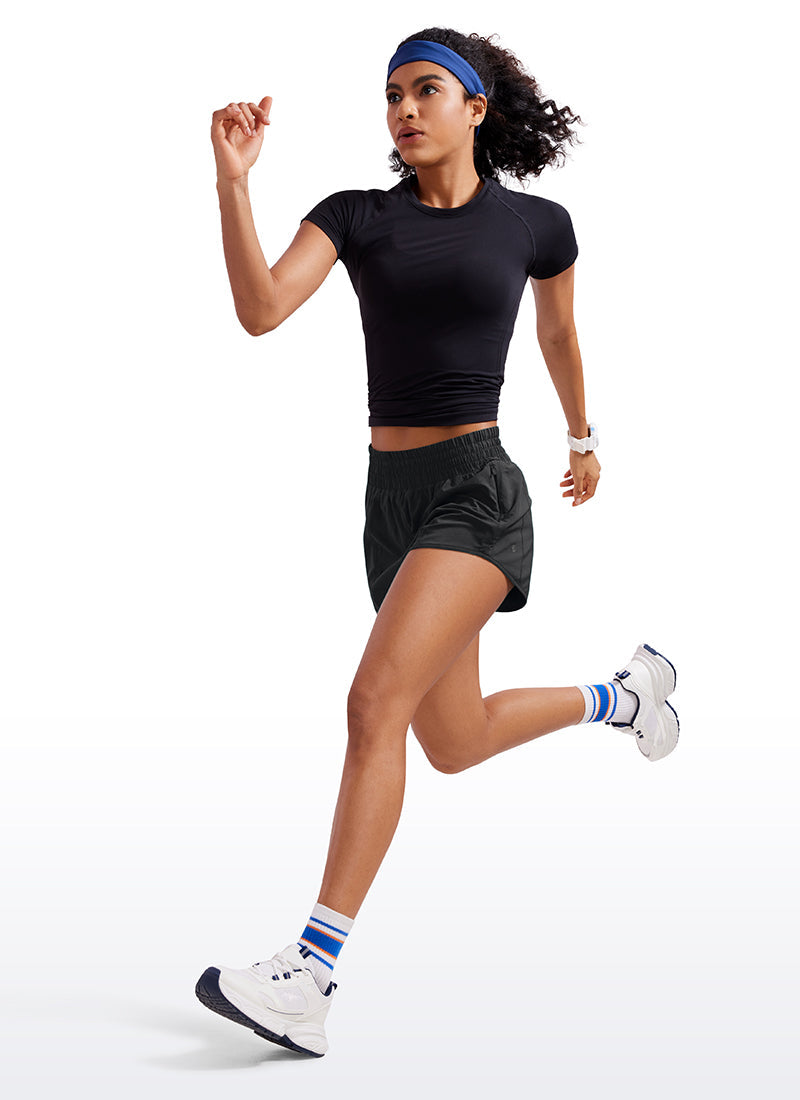 Serene Cove™ | Feathery-Fit Zachte High Rise Mesh Liner Shorts met Ritszak 2.5''