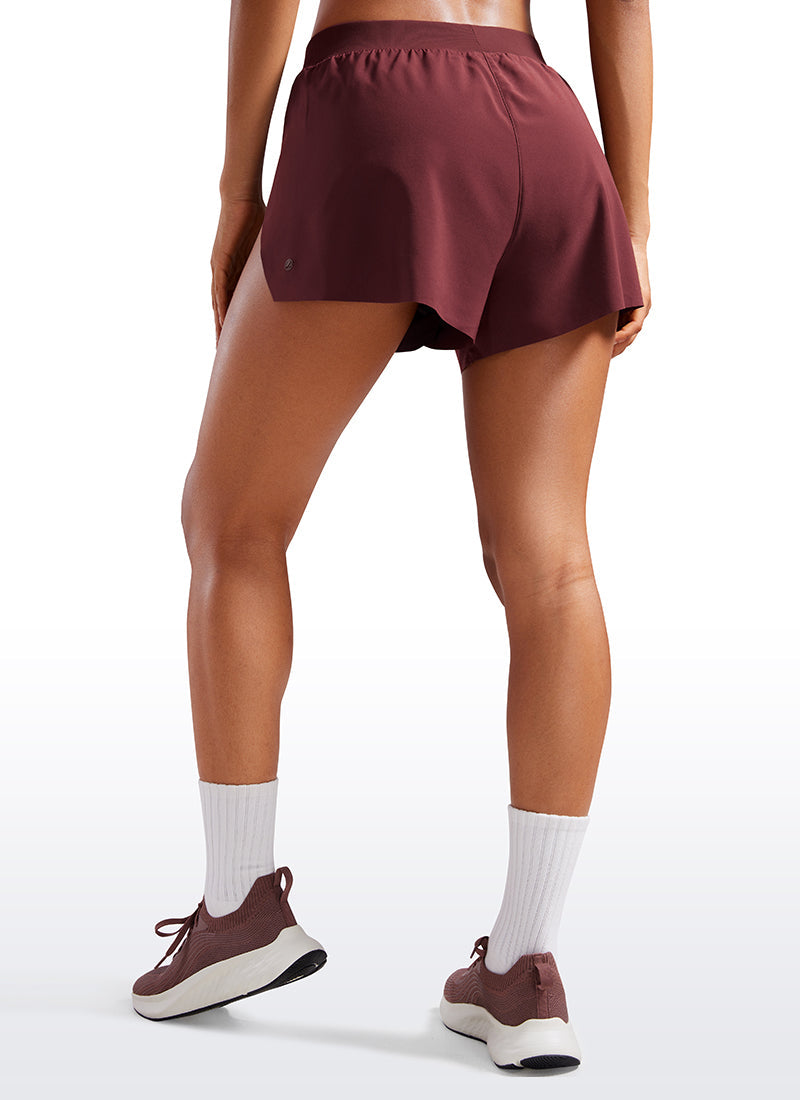 Serene Cove™ | Feathery-Fit Zachte Split Dolphin Mesh Liner Shorts met hoge taille 2,5''.