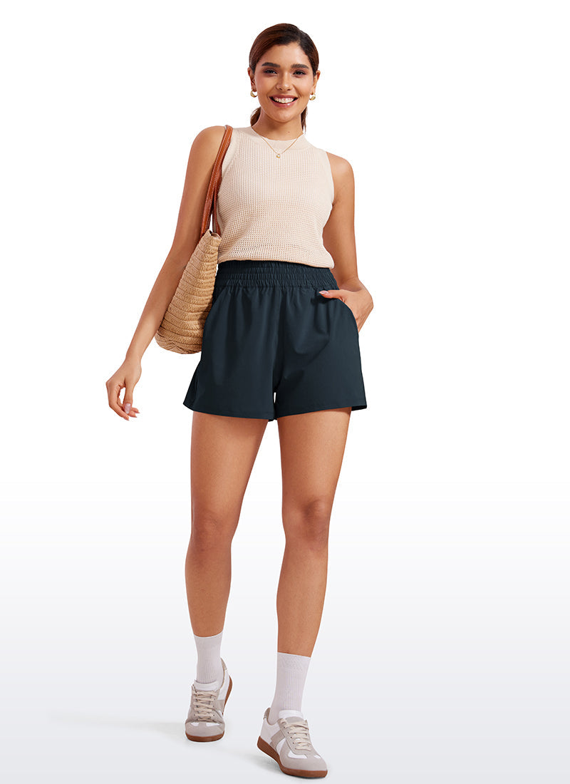 Serene Cove™ | Feathery-Fit Zachte High Waisted Voeringloze Golf Shorts met Zakken 3''