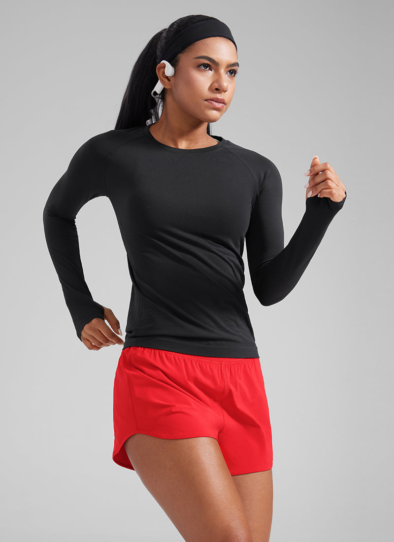 Serene Cove™ | Feathery-Fit Zachte Mid Waisted Korte Broek 3" met Rits Zakken Voering