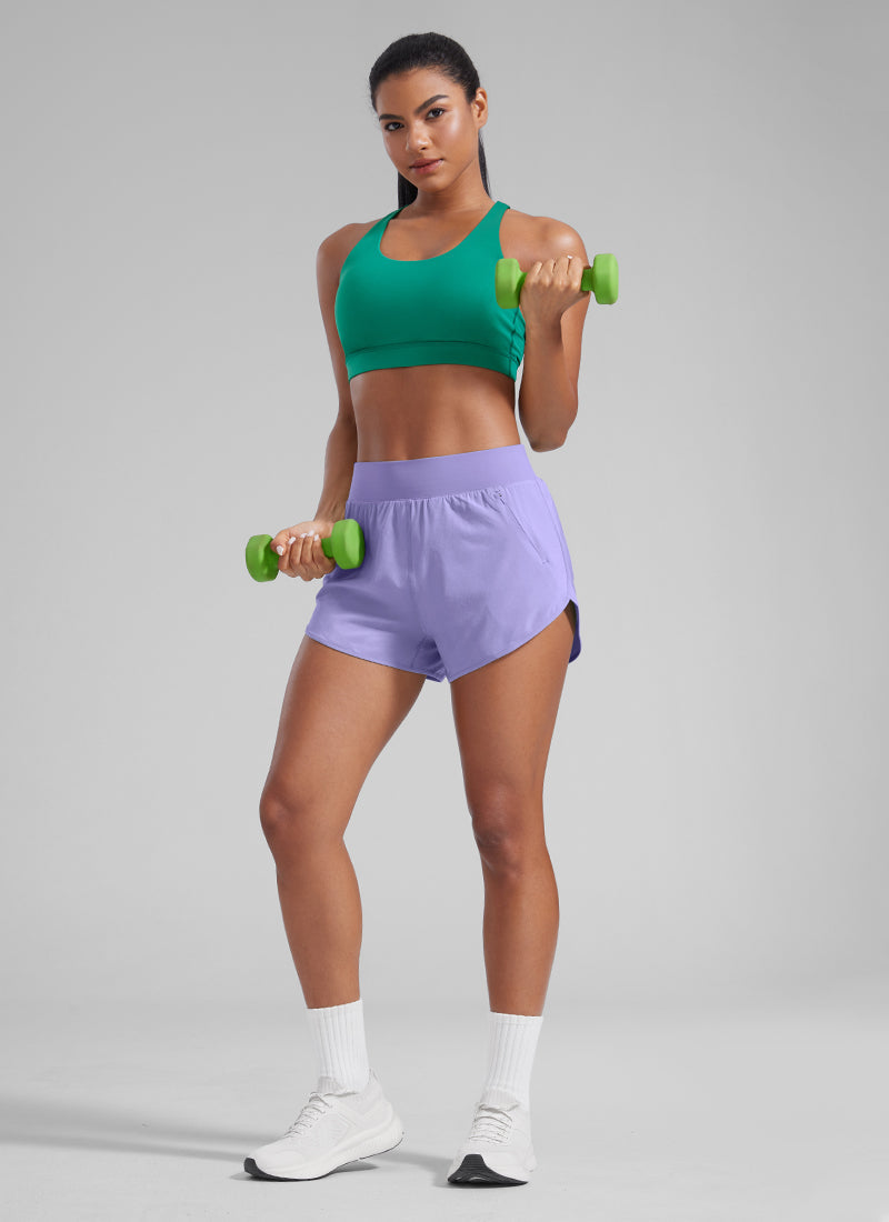 Serene Cove™ | Feathery-Fit Zacht Hoog Getailleerd Dolfijnbroekje 3" Met Rits Zakken