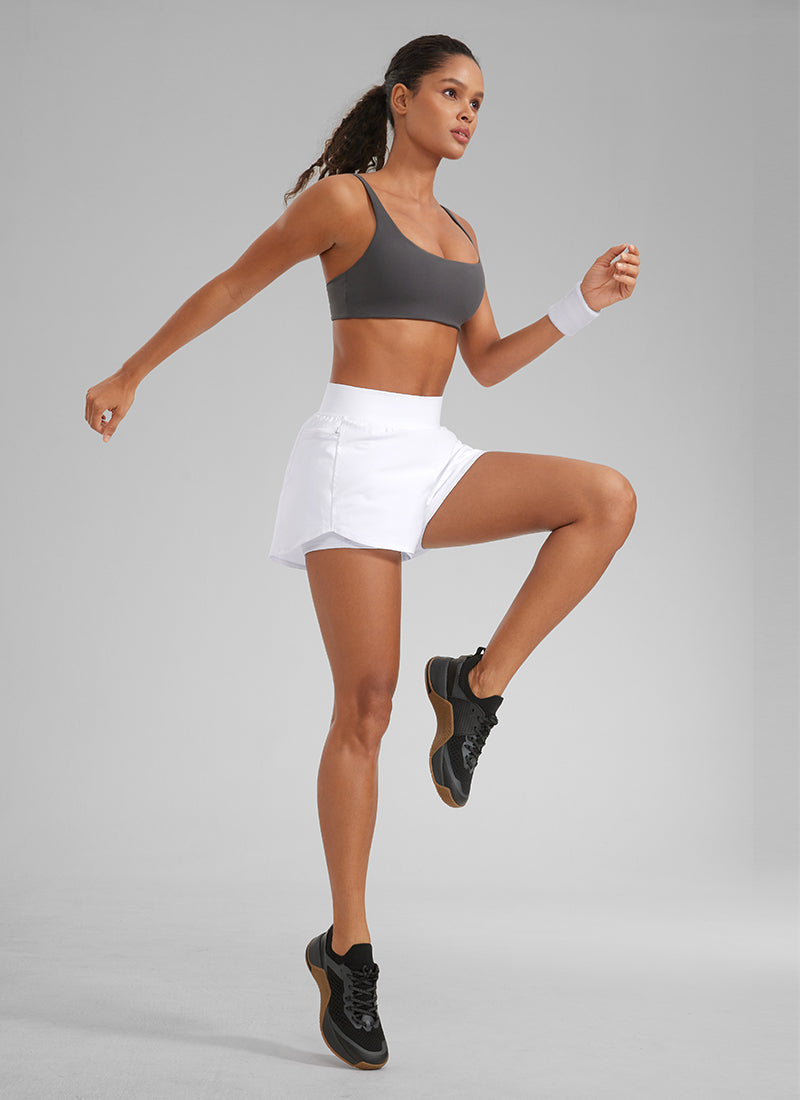 Serene Cove™ | Feathery-Fit Zachte High Waisted 2 in 1 Hardloopshort met Zakken met Ritssluiting 3 "