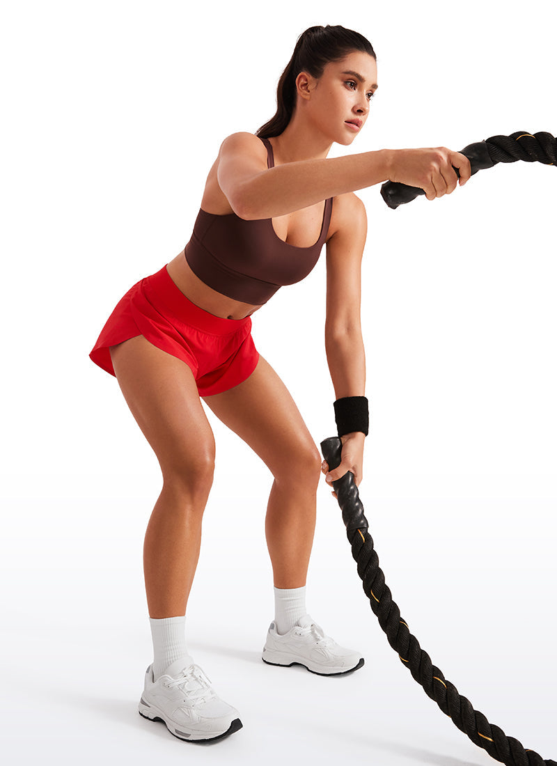 Serene Cove™ | Feathery-Fit Zachte Mid Rise Dolfijn Gevoerde Shorts 4''