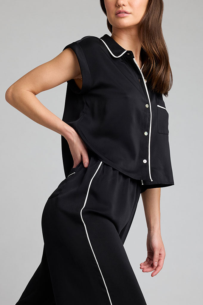 Serene Cove™ | Supreme Shirt met Korte Mouw in Zwart